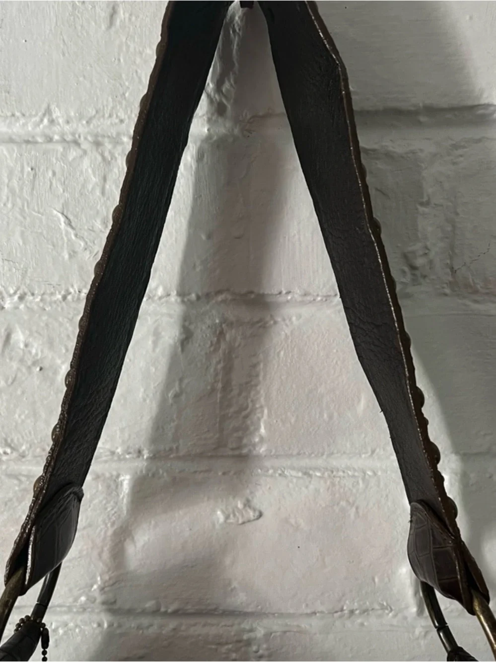 Leatherock Brown Fleur-de-Lis Hobo Bag with Rhinestones